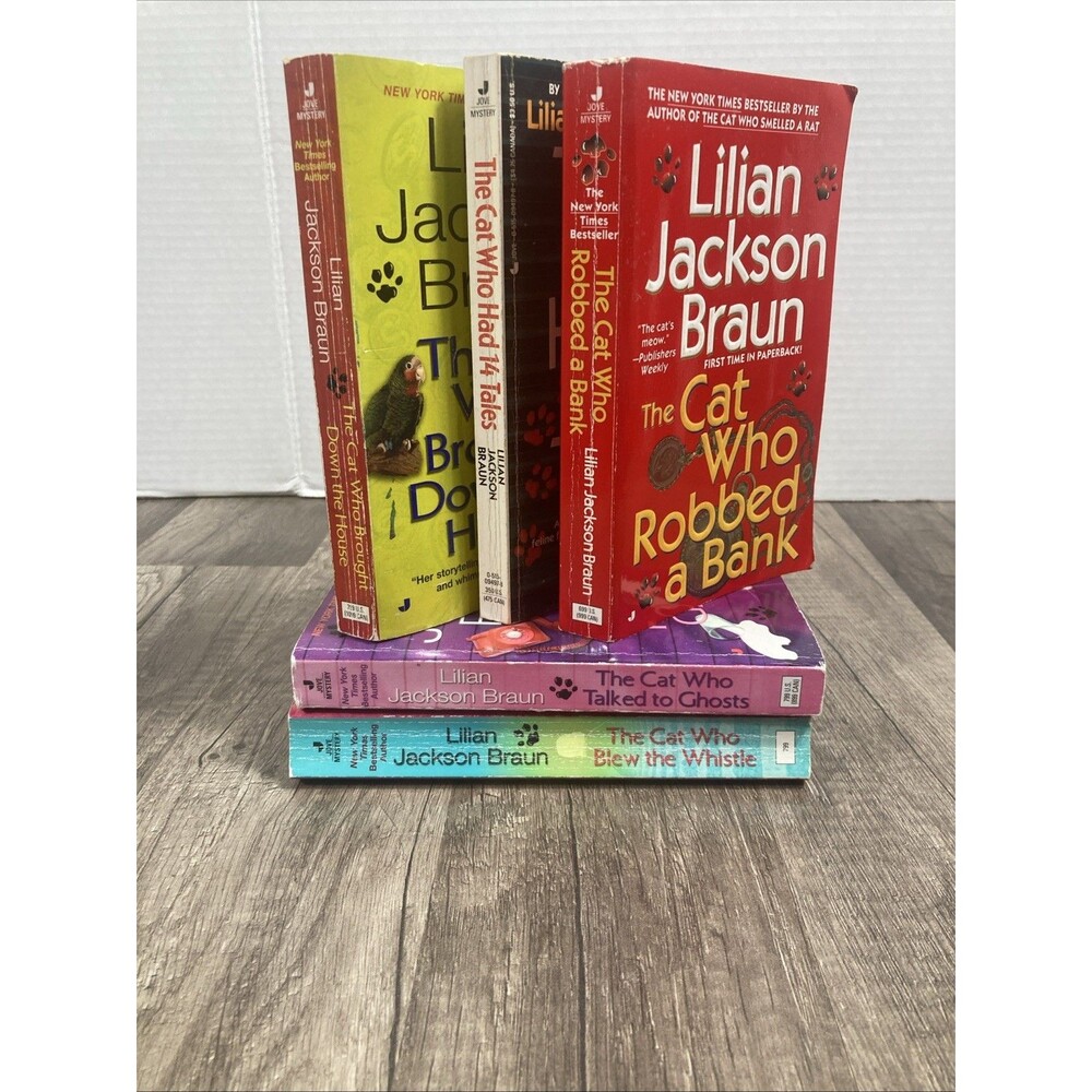 Lilian Jackson Braun Cat Who Mystery Series Book Lot of 5 PB Cozy Crime Fiction - Picture 7 of 8